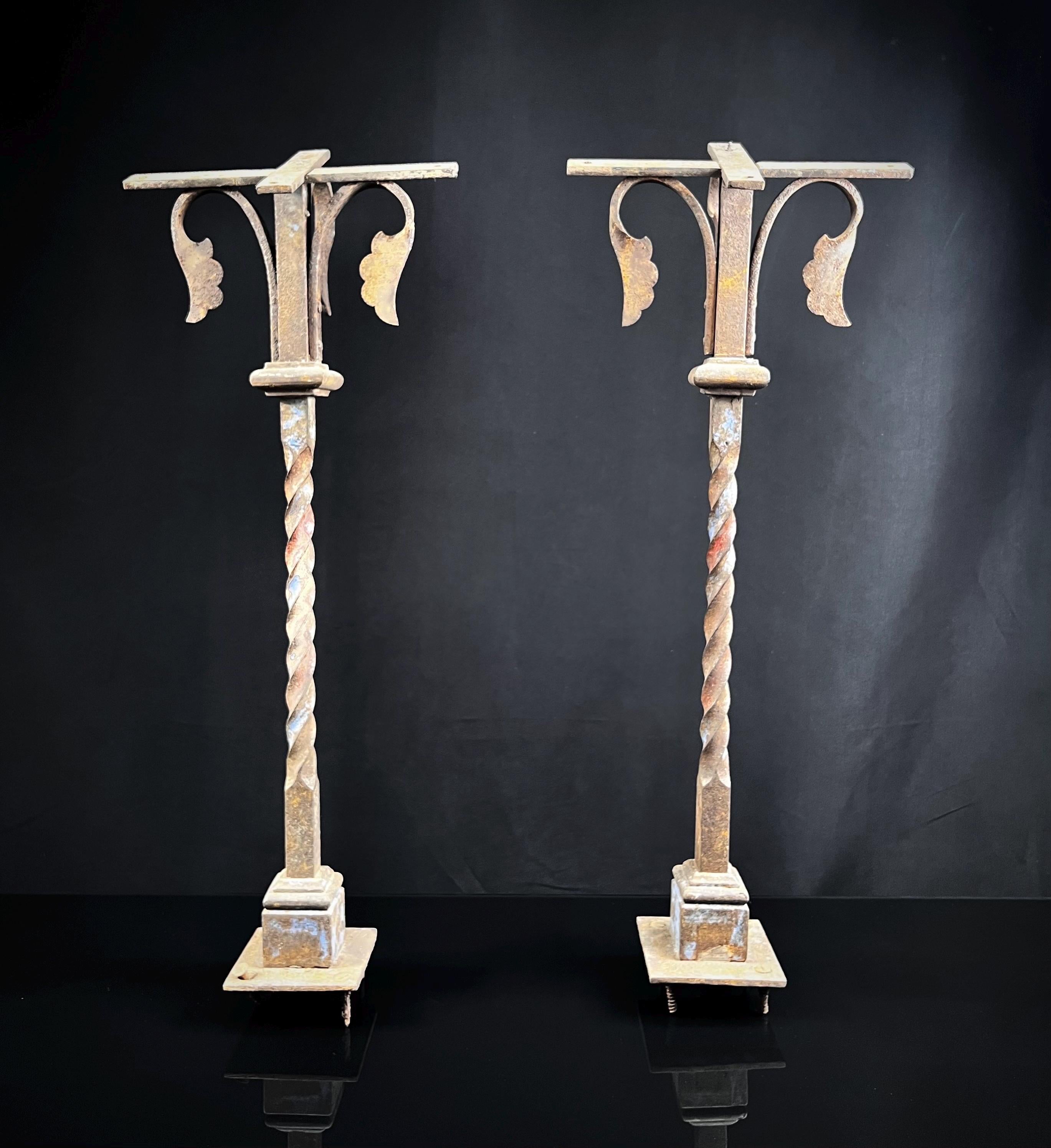 Antique Church Altar Balustrades | Salvaged Set of Two | Hand Forged | Late 1800’s