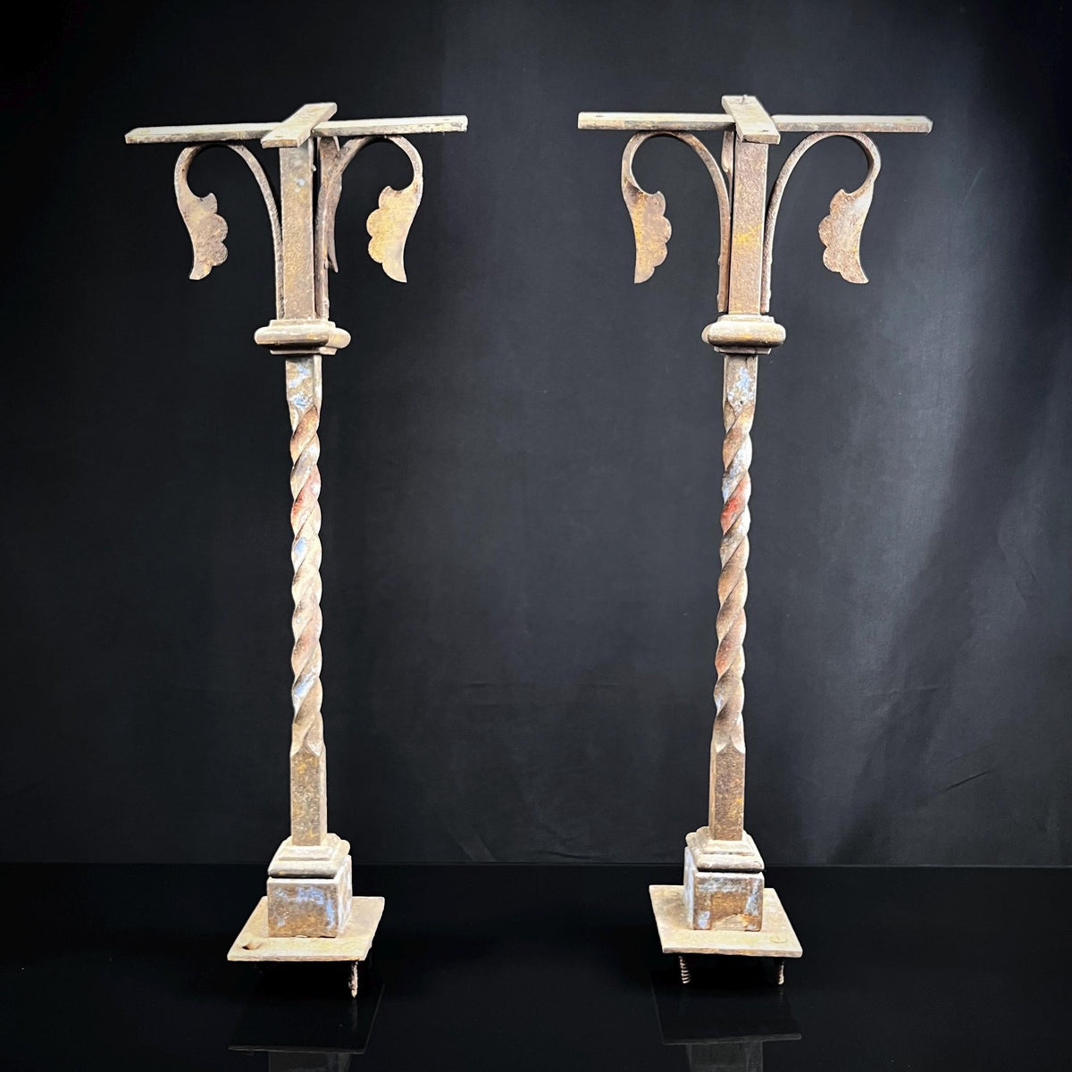 Antique Church Altar Balustrades | Salvaged Set of Two | Hand Forged | Late 1800’s