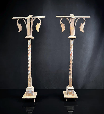 Antique Church Altar Balustrades | Salvaged Set of Two | Hand Forged | Late 1800’s