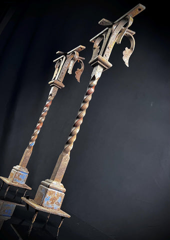 Antique Church Altar Balustrades | Salvaged Set of Two | Hand Forged | Late 1800’s