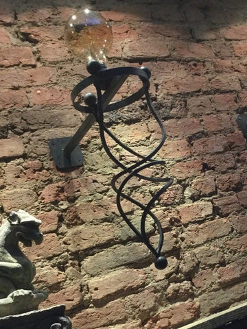 Extra Large Heavy Black Gothic Style Wrought Iron Wall Light / Giant Wall Sconce Rustic Gothic Home Décor (Black)