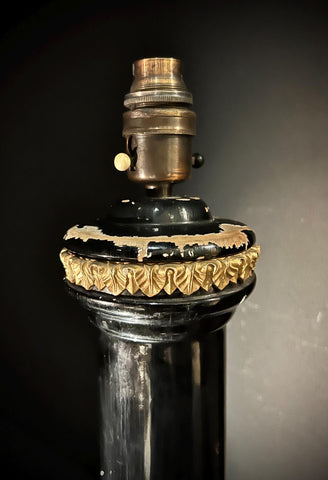 Exquisite Vintage Shabby Chic Ebonised Table Lamp (Early 1900’s)