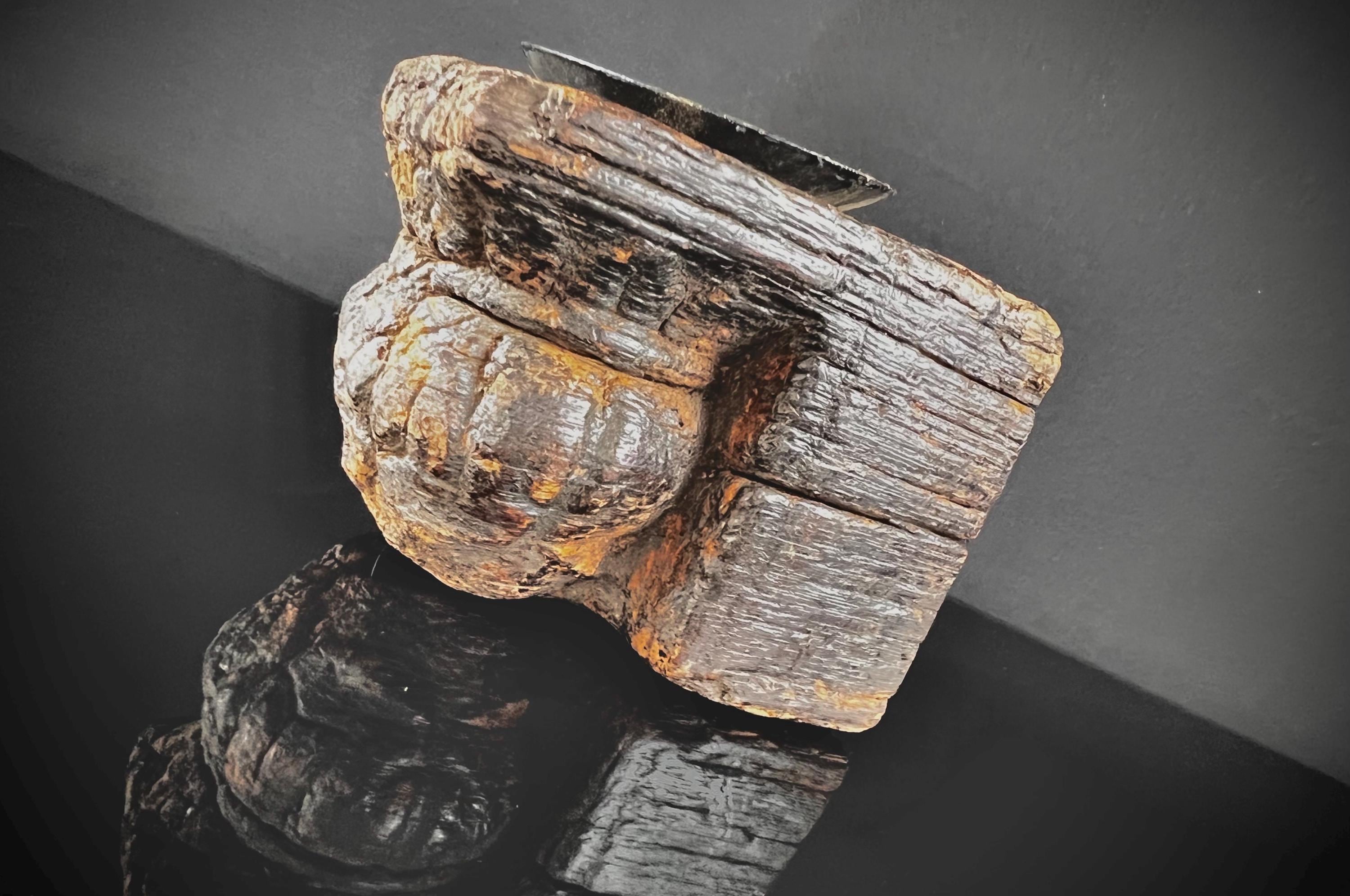 Historical Antique Architectural Indian Wood Candle Sconce