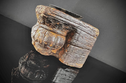 Historical Antique Architectural Indian Wood Candle Sconce