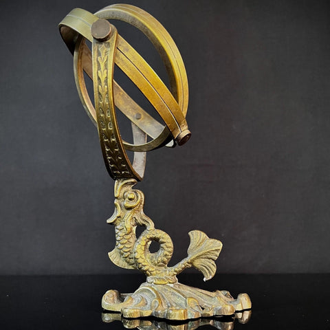 Antique Brass Gimbal | Nautical Pivot Compass | Lamp Mount Maritime Decor | Wall Mounted