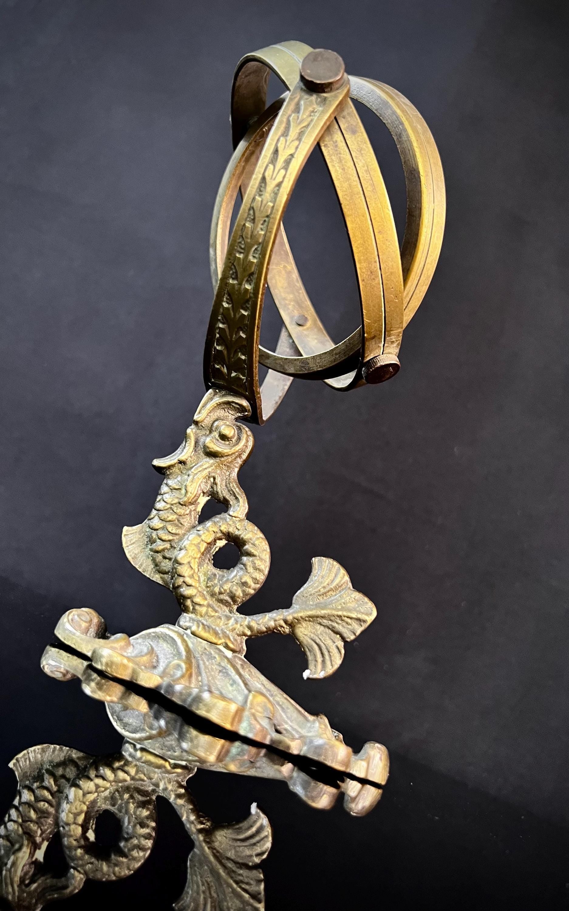 Antique Brass Gimbal | Nautical Pivot Compass | Lamp Mount Maritime Decor | Wall Mounted